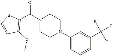 (3-methoxy-2-thienyl){4-[3-(trifluoromethyl)phenyl]piperazino}methanone Struktur