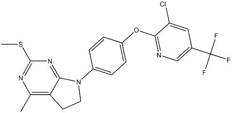 7-(4-{[3-chloro-5-(trifluoromethyl)-2-pyridinyl]oxy}phenyl)-4-methyl-2-(methylsulfanyl)-6,7-dihydro-5H-pyrrolo[2,3-d]pyrimidine|