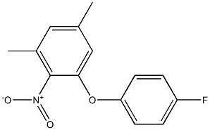 1-(4-fluorophenoxy)-3,5-dimethyl-2-nitrobenzene 化学構造式