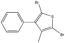 2,5-dibromo-3-methyl-4-phenylthiophene Struktur