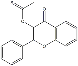 4-oxo-2-phenyl-3,4-dihydro-2H-chromen-3-yl ethanethioate Struktur