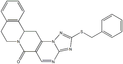 2-(benzylsulfanyl)-8,9,13b,14-tetrahydro-6H-[1,2,4]triazolo[5'',1'':2',3']pyrimido[4',5':4,5]pyrido[2,1-a]isoquinolin-6-one Structure