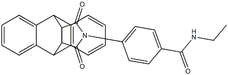 4-[16,18-dioxo-17-azapentacyclo[6.6.5.0~2,7~.0~9,14~.0~15,19~]nonadeca-2,4,6,9(14),10,12-hexaen-17-yl]-N-ethylbenzenecarboxamide Struktur