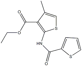 ethyl 4-methyl-2-[(2-thienylcarbonyl)amino]thiophene-3-carboxylate 化学構造式
