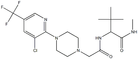 2-[(2-{4-[3-chloro-5-(trifluoromethyl)-2-pyridinyl]piperazino}acetyl)amino]-N,3,3-trimethylbutanamide,,结构式