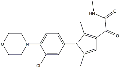 2-[1-(3-chloro-4-morpholinophenyl)-2,5-dimethyl-1H-pyrrol-3-yl]-N-methyl-2-oxoacetamide Struktur