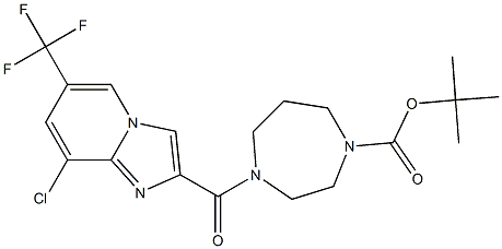 tert-butyl 4-{[8-chloro-6-(trifluoromethyl)imidazo[1,2-a]pyridin-2-yl]carbonyl}-1,4-diazepane-1-carboxylate,,结构式