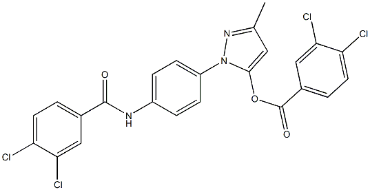 1-{4-[(3,4-dichlorobenzoyl)amino]phenyl}-3-methyl-1H-pyrazol-5-yl 3,4-dichlorobenzoate Struktur