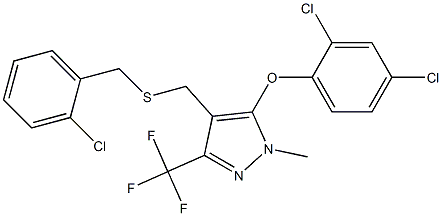 4-{[(2-chlorobenzyl)sulfanyl]methyl}-1-methyl-3-(trifluoromethyl)-1H-pyrazol-5-yl 2,4-dichlorophenyl ether,,结构式