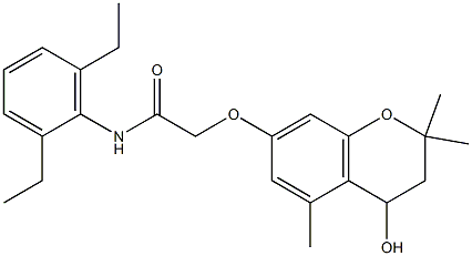 N1-(2,6-diethylphenyl)-2-[(4-hydroxy-2,2,5-trimethyl-3,4-dihydro-2H-chromen-7-yl)oxy]acetamide 化学構造式