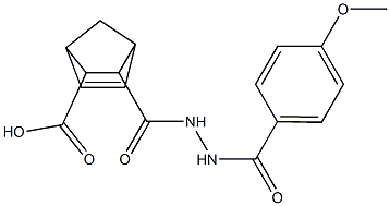 3-{[2-(4-methoxybenzoyl)hydrazino]carbonyl}bicyclo[2.2.1]hept-5-ene-2-carboxylic acid Structure