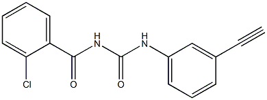 N-(2-chlorobenzoyl)-N'-(3-eth-1-ynylphenyl)urea 化学構造式