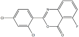 2-(2,4-dichlorophenyl)-5-fluoro-4H-3,1-benzoxazin-4-one,,结构式