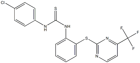 N-(4-chlorophenyl)-N'-(2-{[4-(trifluoromethyl)pyrimidin-2-yl]thio}phenyl)thiourea Struktur