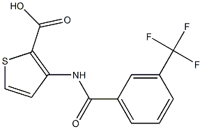 3-{[3-(trifluoromethyl)benzoyl]amino}-2-thiophenecarboxylic acid,,结构式