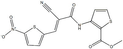 methyl 3-{[2-cyano-3-(5-nitro-2-thienyl)acryloyl]amino}thiophene-2-carboxylate Struktur