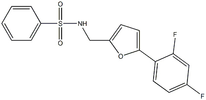 N1-{[5-(2,4-difluorophenyl)-2-furyl]methyl}benzene-1-sulfonamide 化学構造式