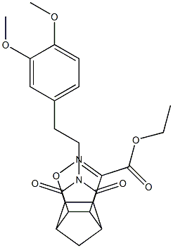 ethyl 10-(3,4-dimethoxyphenethyl)-9,11-dioxo-3-oxa-4,10-diazatetracyclo[5.5.1.0~2,6~.0~8,12~]tridec-4-ene-5-carboxylate 结构式