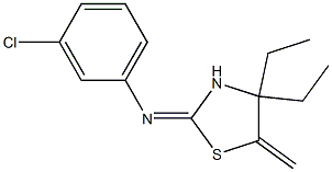 N1-(4,4-diethyl-5-methylidene-1,3-thiazolan-2-yliden)-3-chloroaniline Structure