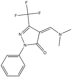 4-[(dimethylamino)methylidene]-1-phenyl-3-(trifluoromethyl)-4,5-dihydro-1H-pyrazol-5-one 化学構造式