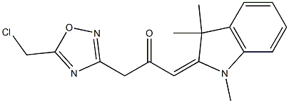 (3E)-1-[5-(chloromethyl)-1,2,4-oxadiazol-3-yl]-3-(1,3,3-trimethyl-1,3-dihydro-2H-indol-2-ylidene)acetone Structure
