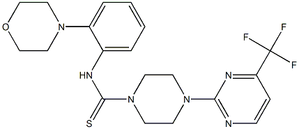 N1-(2-morpholinophenyl)-4-[4-(trifluoromethyl)pyrimidin-2-yl]piperazine-1-carbothioamide,,结构式