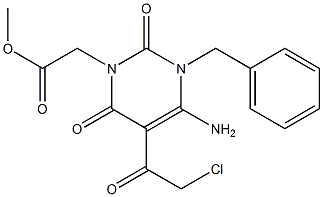 [4-Amino-3-benzyl-5-(2-chloro-acetyl)-2,6-dioxo-3,6-dihydro-2H-pyrimidin-1-yl]-acetic acid methyl ester Structure