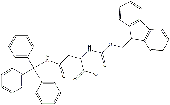 2-{[(9H-fluoren-9-ylmethoxy)carbonyl]amino}-4-oxo-4-(tritylamino)butanoica cid Struktur