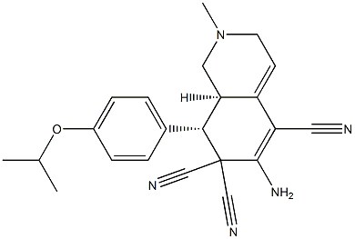 (8S,8aR)-6-amino-8-(4-isopropoxyphenyl)-2-methyl-2,3,8,8a-tetrahydro-5,7,7(1H)-isoquinolinetricarbonitrile,,结构式