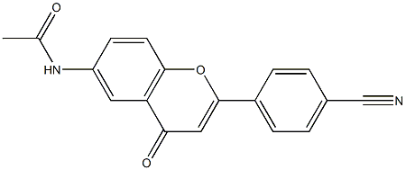 N1-[2-(4-cyanophenyl)-4-oxo-4H-chromen-6-yl]acetamide 化学構造式