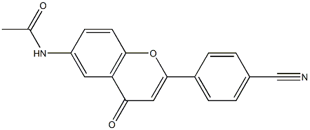 N1-[2-(4-cyanophenyl)-4-oxo-4H-chromen-6-yl]acetamide Struktur