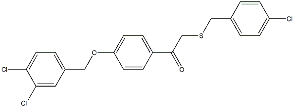 2-[(4-chlorobenzyl)thio]-1-{4-[(3,4-dichlorobenzyl)oxy]phenyl}ethan-1-one,,结构式