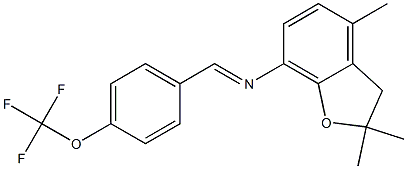 N-{(E)-[4-(trifluoromethoxy)phenyl]methylidene}-N-(2,2,4-trimethyl-2,3-dihydro-1-benzofuran-7-yl)amine Structure