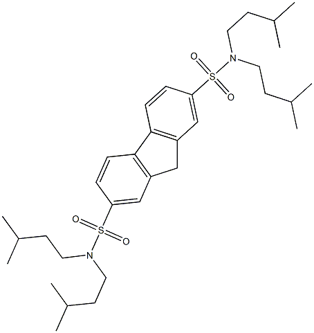 N2,N2,N7,N7-tetraisopentyl-9H-fluorene-2,7-disulfonamide 化学構造式