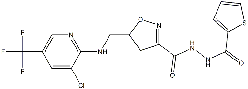 5-({[3-chloro-5-(trifluoromethyl)-2-pyridinyl]amino}methyl)-N'-(2-thienylcarbonyl)-4,5-dihydro-3-isoxazolecarbohydrazide 结构式