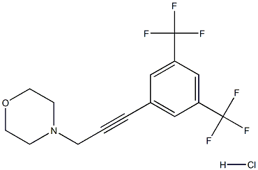 4-{3-[3,5-di(trifluoromethyl)phenyl]prop-2-ynyl}morpholine hydrochloride 化学構造式