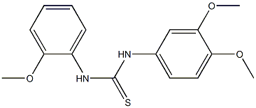 N-(3,4-dimethoxyphenyl)-N'-(2-methoxyphenyl)thiourea 化学構造式