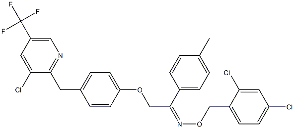 2-(4-{[3-chloro-5-(trifluoromethyl)-2-pyridinyl]methyl}phenoxy)-1-(4-methylphenyl)-1-ethanone O-(2,4-dichlorobenzyl)oxime Struktur