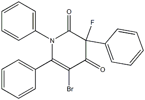 5-bromo-3-fluoro-1,3,6-triphenyl-1,2,3,4-tetrahydropyridine-2,4-dione Structure