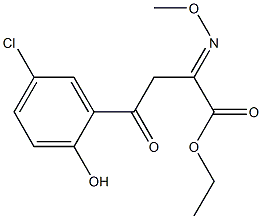 ethyl 4-(5-chloro-2-hydroxyphenyl)-2-(methoxyimino)-4-oxobutanoate Struktur