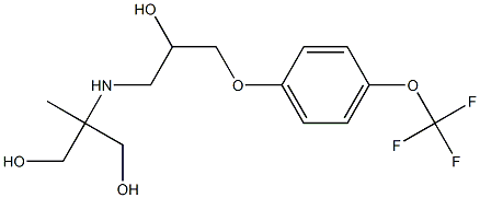 2-({2-hydroxy-3-[4-(trifluoromethoxy)phenoxy]propyl}amino)-2-methylpropane-1,3-diol Struktur