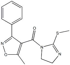 (5-methyl-3-phenylisoxazol-4-yl)[2-(methylthio)-4,5-dihydro-1H-imidazol-1-yl]methanone,,结构式