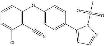 2-chloro-6-{4-[1-(methylsulfonyl)-1H-pyrazol-5-yl]phenoxy}benzonitrile|