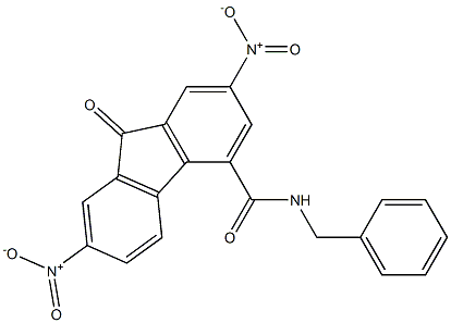 N4-benzyl-2,7-dinitro-9-oxo-9H-fluorene-4-carboxamide 结构式