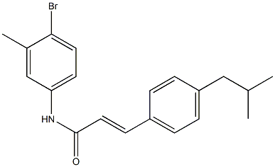 (E)-N-(4-bromo-3-methylphenyl)-3-(4-isobutylphenyl)-2-propenamide Struktur