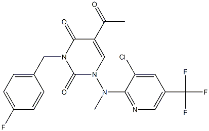 5-acetyl-1-[[3-chloro-5-(trifluoromethyl)-2-pyridinyl](methyl)amino]-3-(4-fluorobenzyl)-2,4(1H,3H)-pyrimidinedione Structure