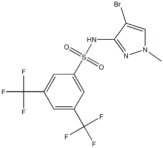 N1-(4-bromo-1-methyl-1H-pyrazol-3-yl)-3,5-di(trifluoromethyl)benzene-1-sulfonamide Structure