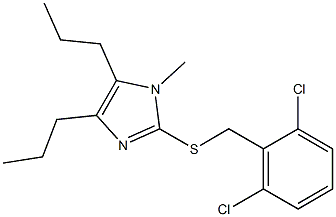 2-[(2,6-dichlorobenzyl)sulfanyl]-1-methyl-4,5-dipropyl-1H-imidazole Struktur