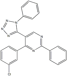 4-(3-chlorophenyl)-2-phenyl-5-(1-phenyl-1H-1,2,3,4-tetraazol-5-yl)pyrimidine