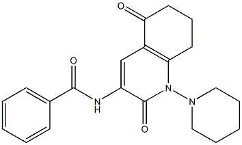 N-(2,5-dioxo-1-piperidino-1,2,5,6,7,8-hexahydro-3-quinolinyl)benzenecarboxamide Structure
